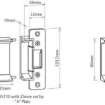 Trimec ES110 Electric Strike Lock Extension Lip Diagrams